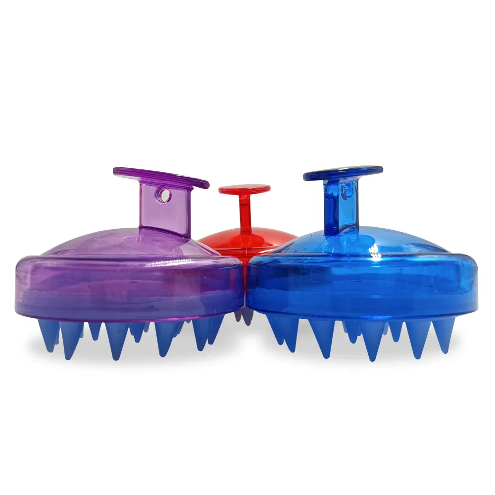 Cepillo de masaje para el cuero cabelludo de silicona transparente de alta calidad