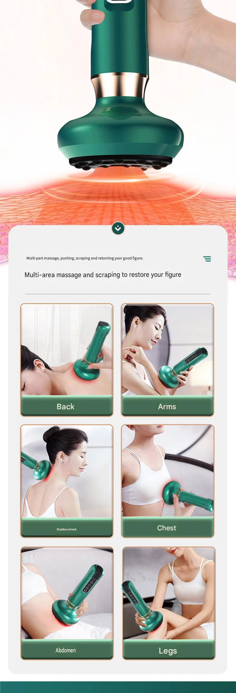 Herramienta de Gua Sha Eléctrica con 12 Niveles de Intensidad