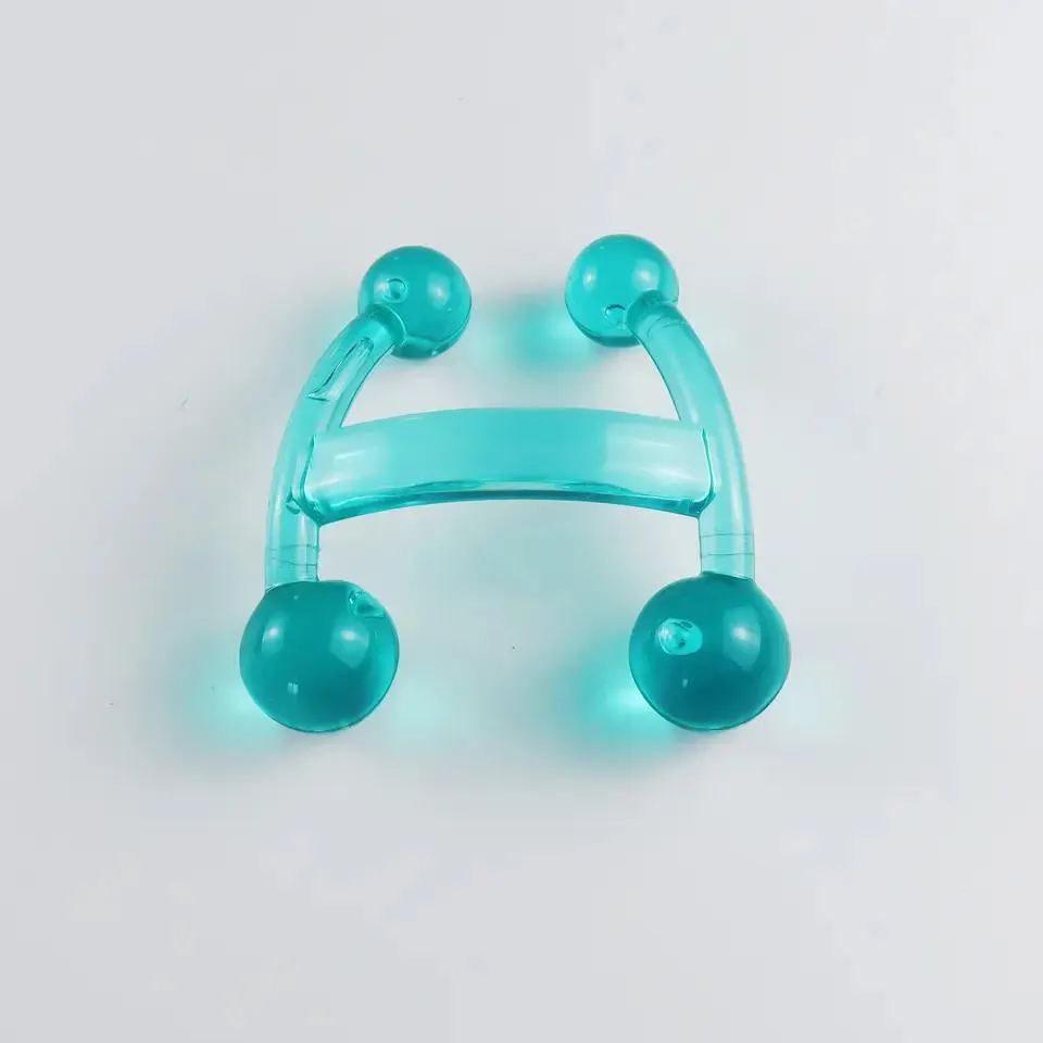Herramienta de Masaje Manual para la Espalda con Forma de H de Plástico 4-Ball Perillas Cervicales de la Columna Vertebral Meridiana Acupresión