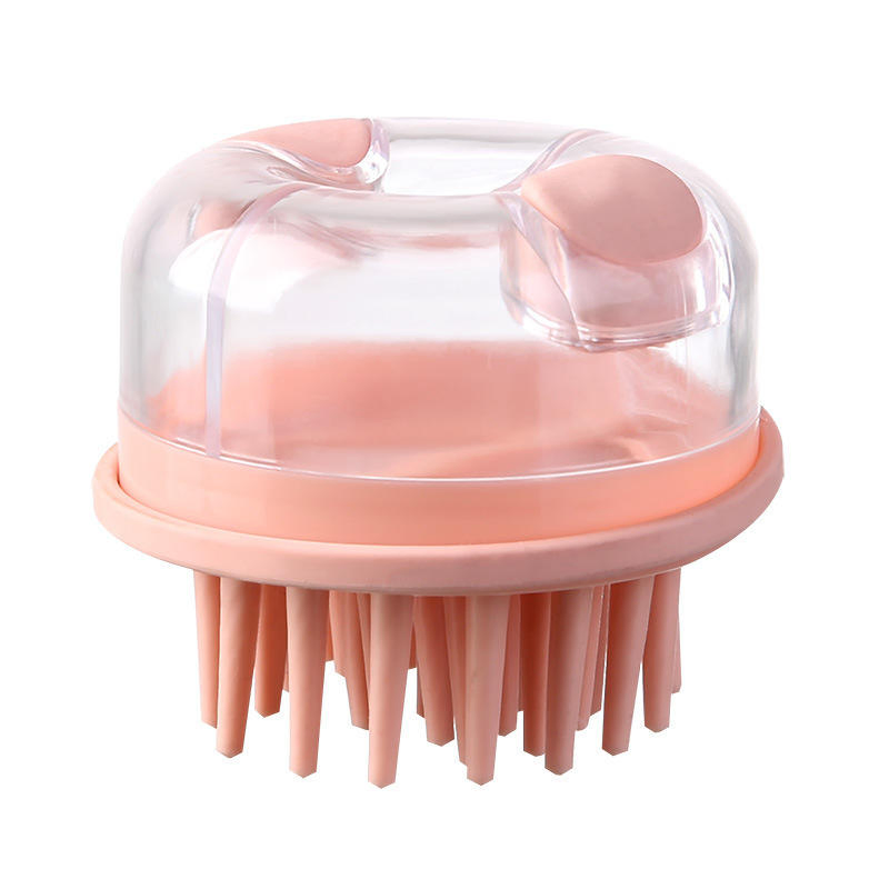 Cepillo de champú de doble presión nuevo para masaje del cuero cabelludo, desenganche y desenredado, cepillo transparente para limpieza y dispensación de champú