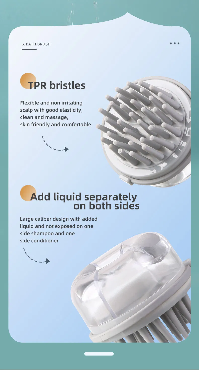 Cepillo de champú transparente para limpieza y dispensación de champú