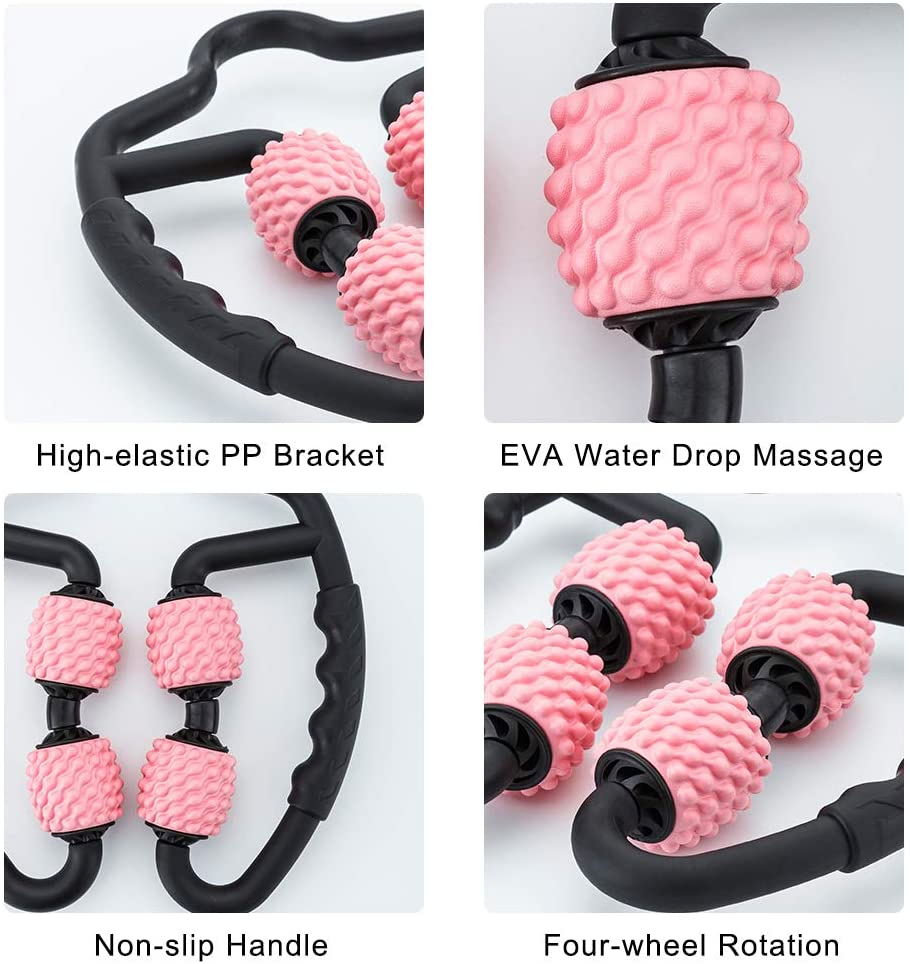 Amazon Venta caliente Masajeador de rodillos de espuma 3D de eje para aliviar los dolores musculares, rigidez y músculos tensos