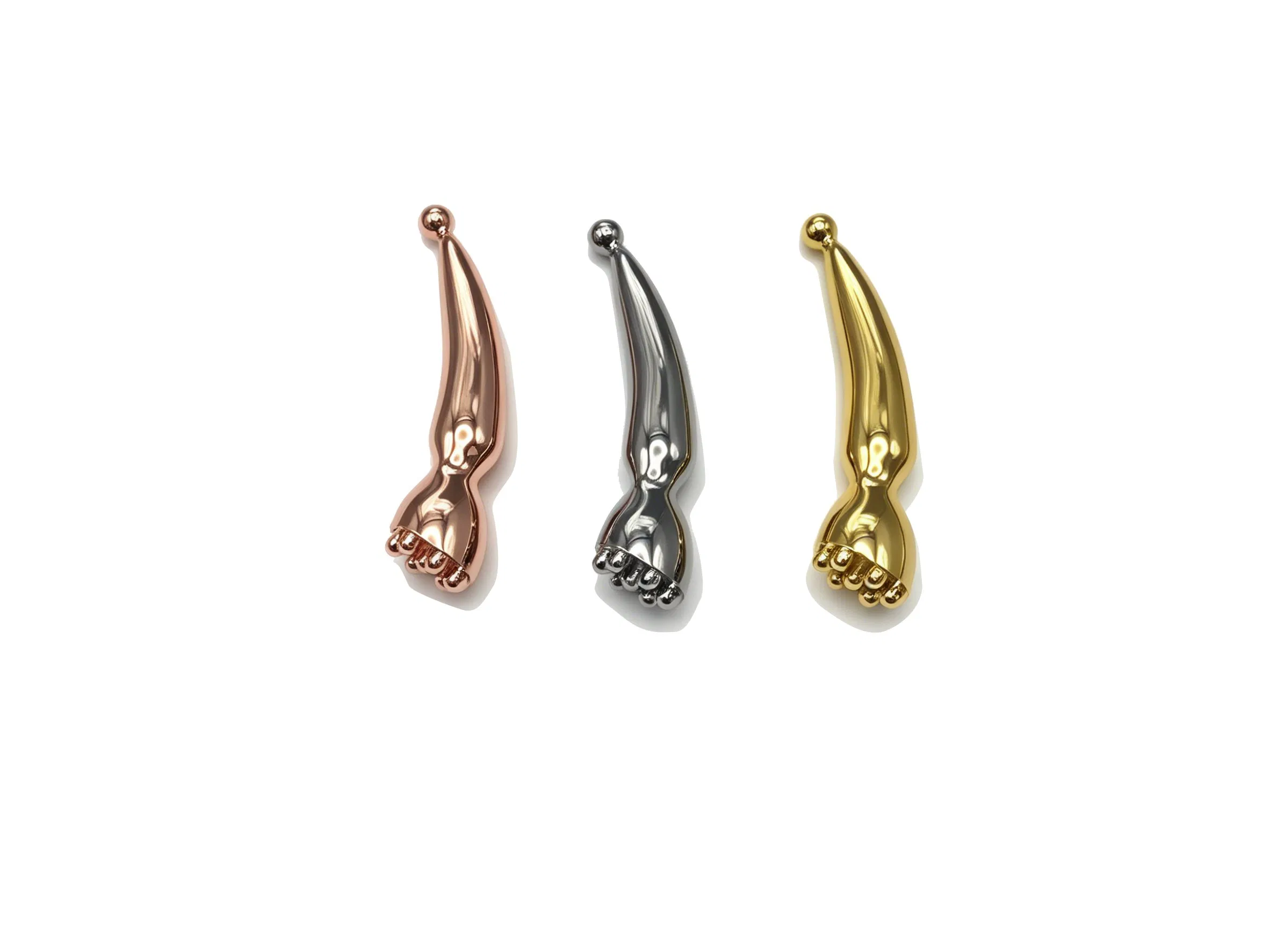 Nueva forma de cabezal de ducha de aleación de zinc, herramienta de masaje facial Gua Sha de metal en color plata y oro rosa, bolígrafo de acupuntura para el rostro