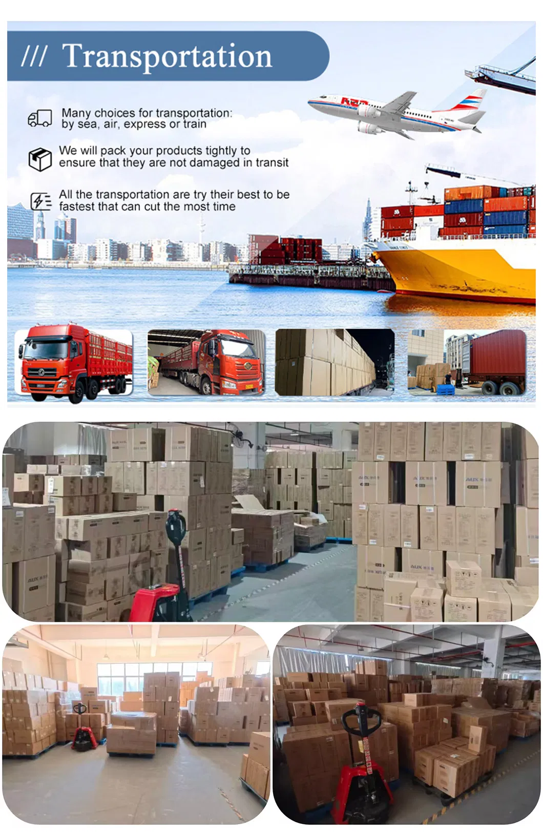 Proceso de embalaje y transporte