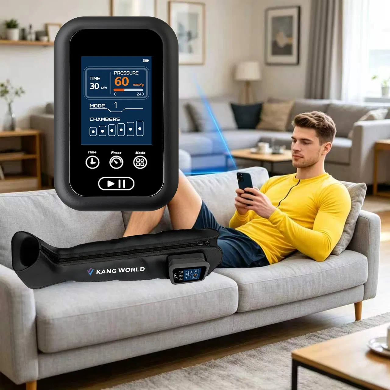 Herramienta de pierna calmante automática de ciclo largo, portátil y plegable con botón táctil a buen precio Mf-8531-6b