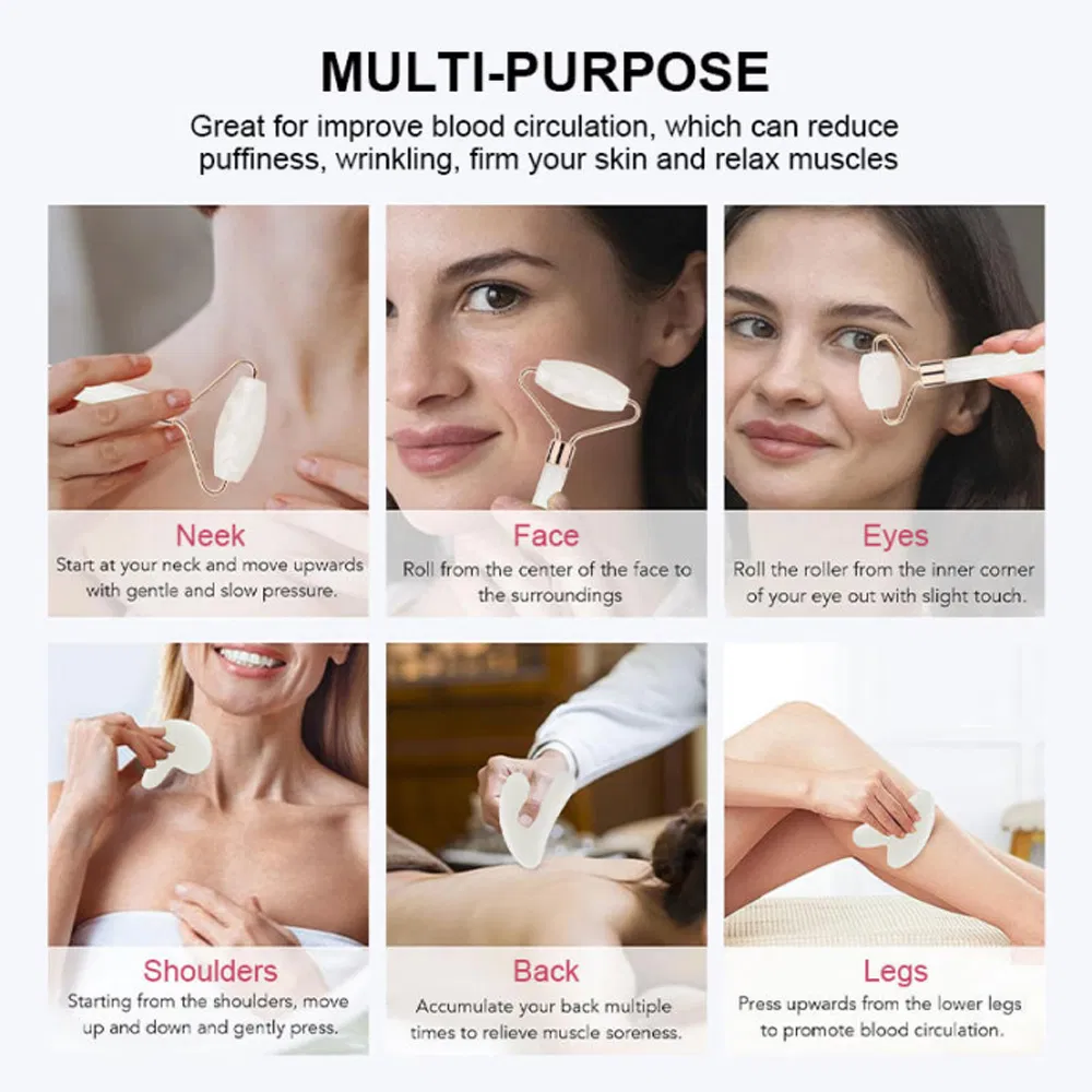 Nuevo Producto de Cuidado de la Piel Rodillo de Jade de Cuarzo Rosa Herramientas de Masaje Corporal Rosa Herramienta Gua Sha