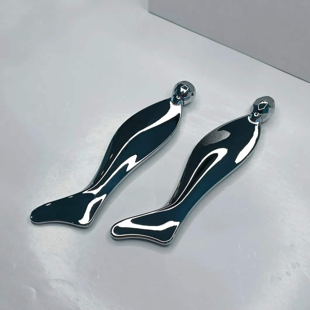 Herramienta de Gua Sha de Acero Inoxidable Premium para Masaje Facial Diseño de Sirena Plateada Herramienta de Rasurado Facial para Piel Radiante