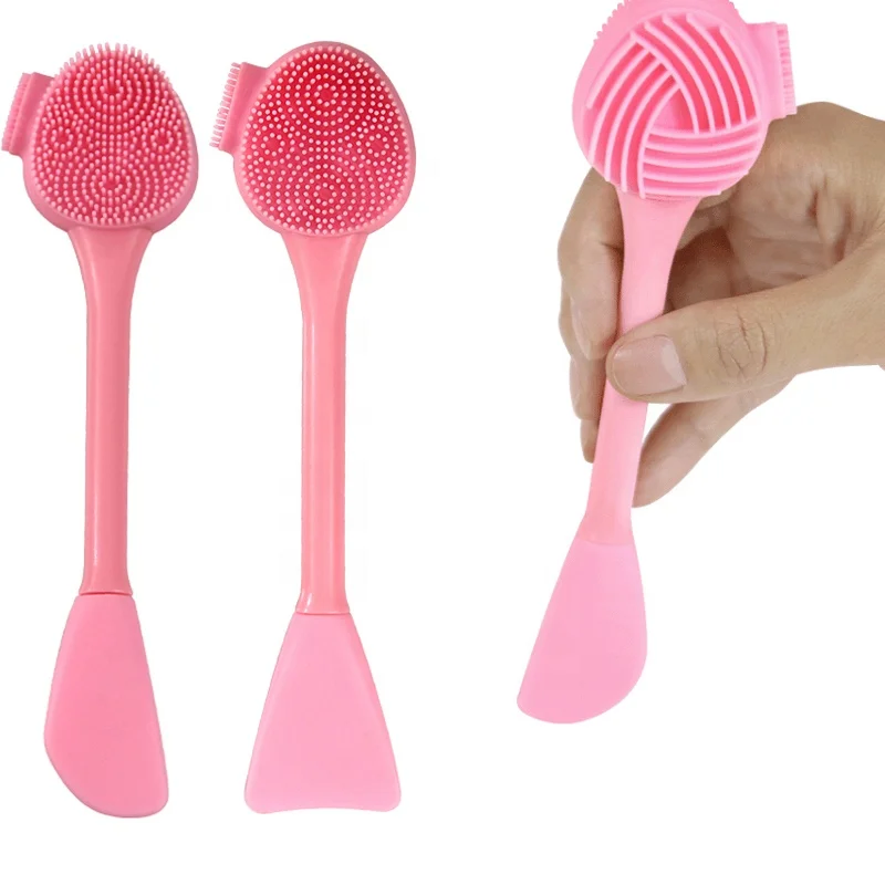 Multi Función 4 en 1 Aplicador Máscara Cómoda Suave Silicona Cara Cuero Cabelludo Exfoliador Masaje Limpieza Facial Profunda Brocha de Maquillaje