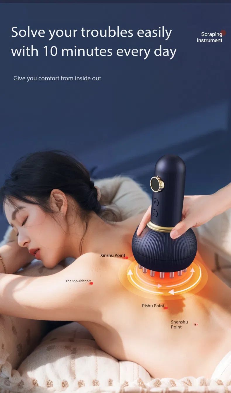 Instrumento de Gua Sha con Meridiano Eléctrico para desbloqueo de hombros y cuello y masaje abdominal