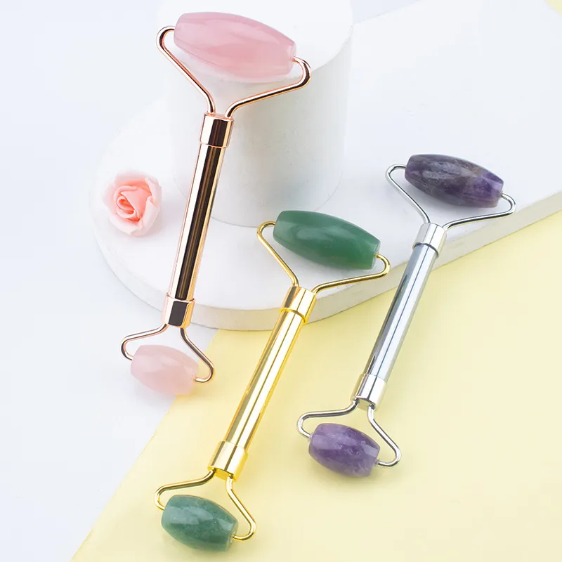 Herramienta de masaje facial de jade de doble cabeza de alta calidad para relajar los músculos