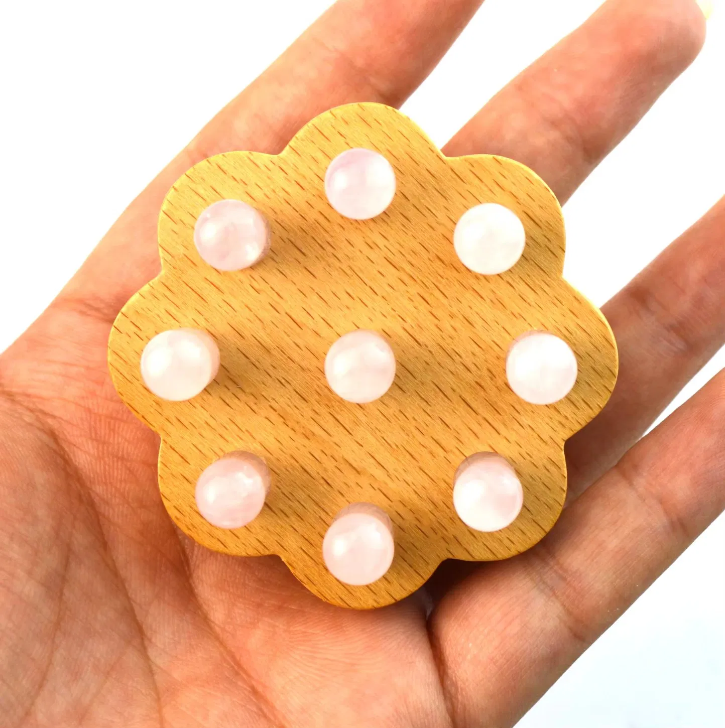 Peine de masaje para el cuero cabelludo de cuarzo rosa, herramienta de masaje para el cabello, alivia dolores de cabeza, estrés y relaja
