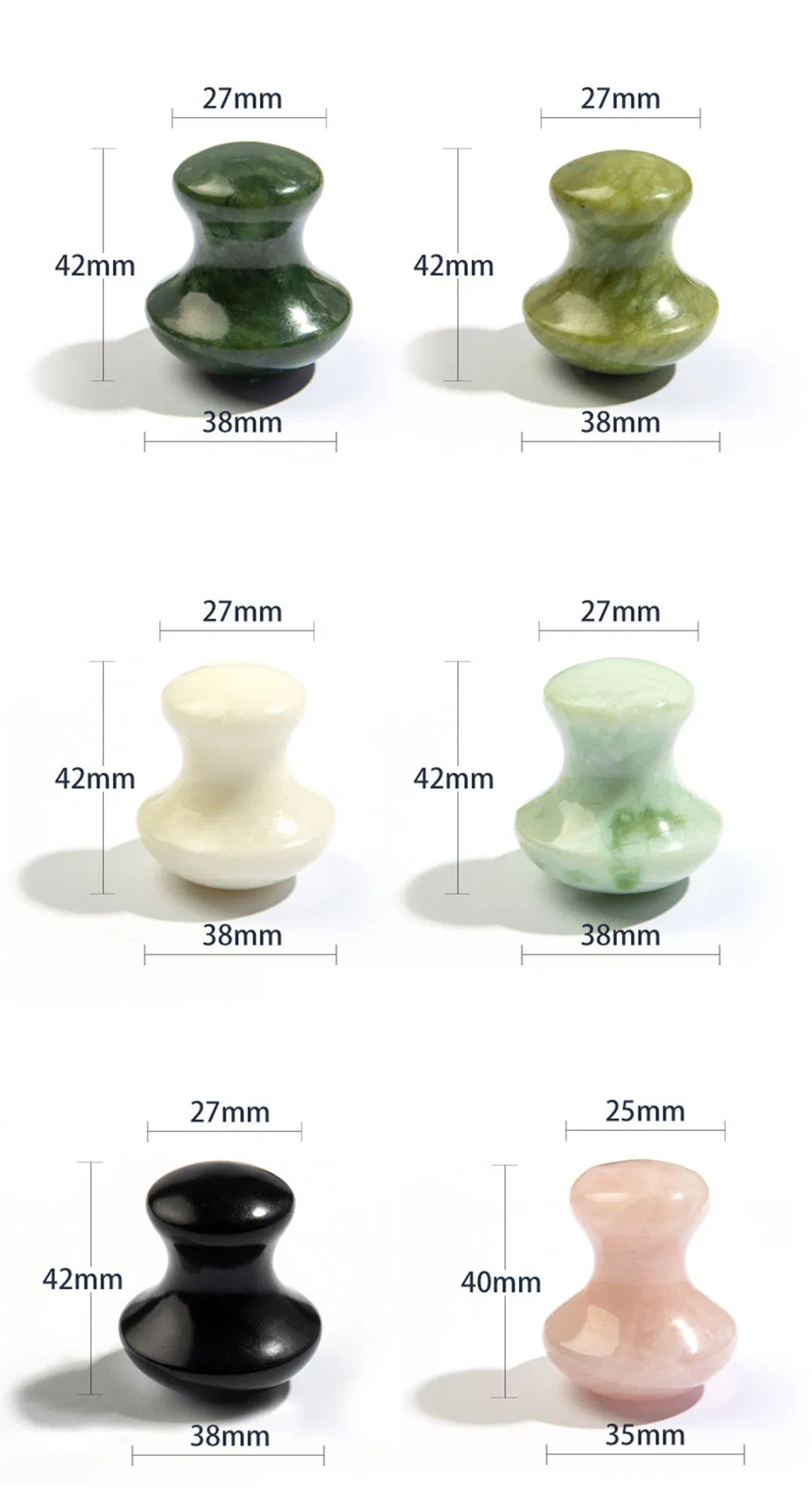 Masajeador de cara de piedra de jade natural, set de guasha de ojo verde en forma de hongo, alivia la tensión, herramienta de masaje guasha de piedra bian personalizada