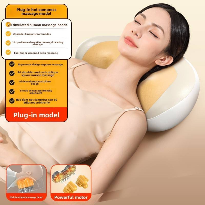 Masajeador de Cuello y Espalda Almohada Multifuncional de Amasado Aliviar el Dolor Muscular del Trapecio para Relajación Corporal Completa Fábrica