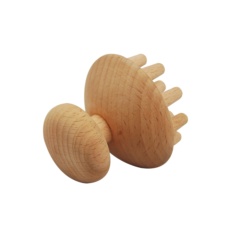 Herramienta de masaje de cuero cabelludo de terapia de acupuntos de madera para masaje corporal de mano