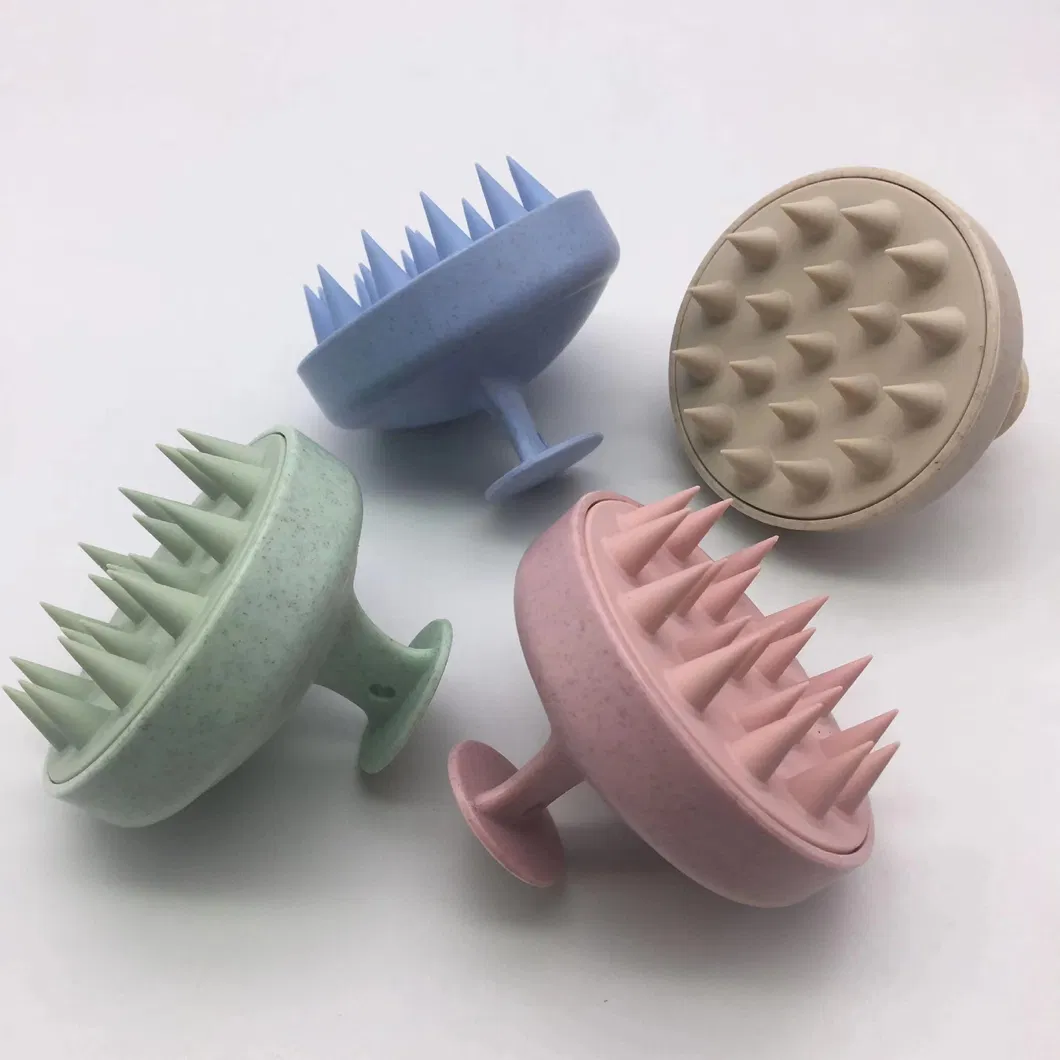 Cepillo de baño redondo de silicona para lavar el cabello, masajeador de cuero cabelludo, cepillo para champú