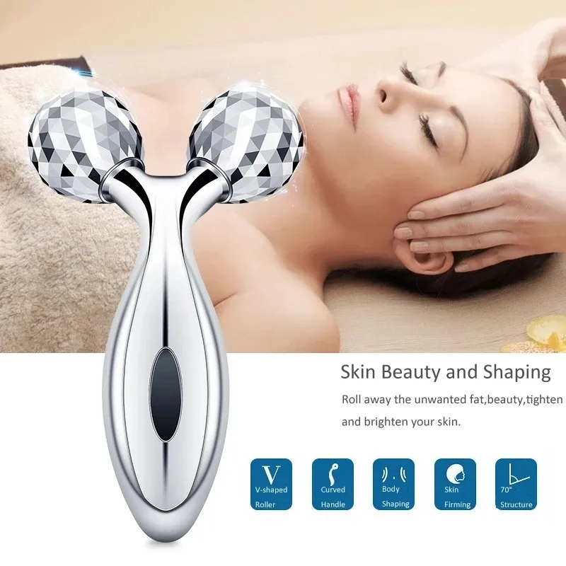 Masajeador de Rodillos 360 Masajeador de Cara Delgada para Todo el Cuerpo, Elevador, Removedor de Arrugas, Herramienta de Masaje Facial, Herramienta de Relajación