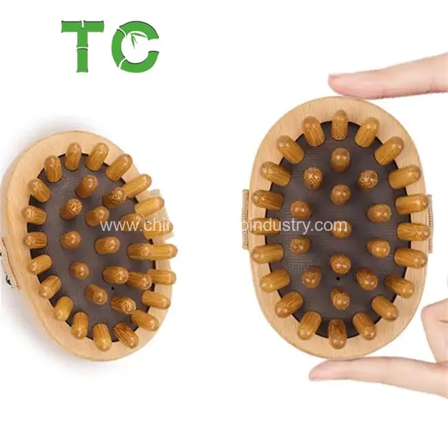Cepillo de masaje de mano de madera para el cuerpo, cepillo anti-celulitis, masajista con cojín de aire