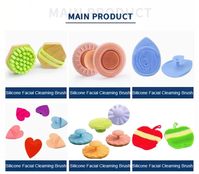 Cepillo de limpieza facial y masaje del cuero cabelludo de silicona hexagonal con mango de bambú más vendido