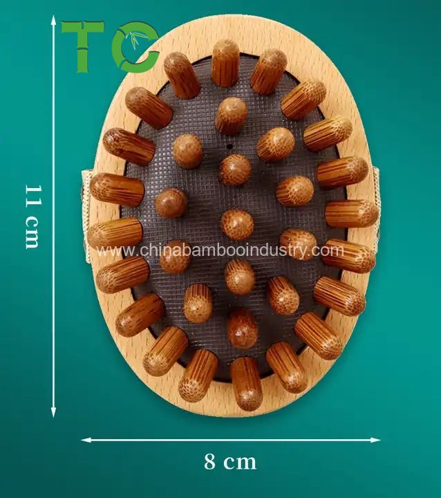 Cepillo de masaje de mano de madera para el cuerpo, cepillo anti-celulitis, masajista con cojín de aire
