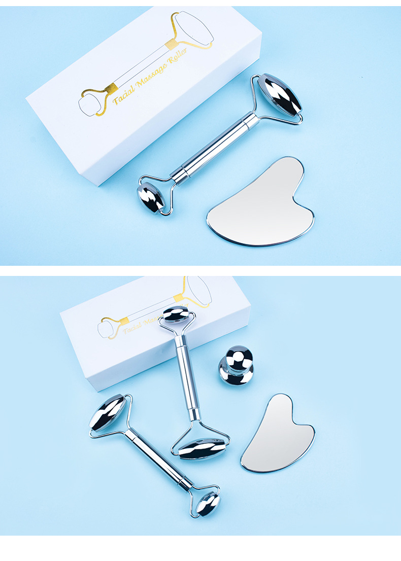 Producto de belleza OEM Gua Sha de acero inoxidable herramienta de masaje facial en forma de corazón Gua Sha de metal Gua Sha de acero inoxidable