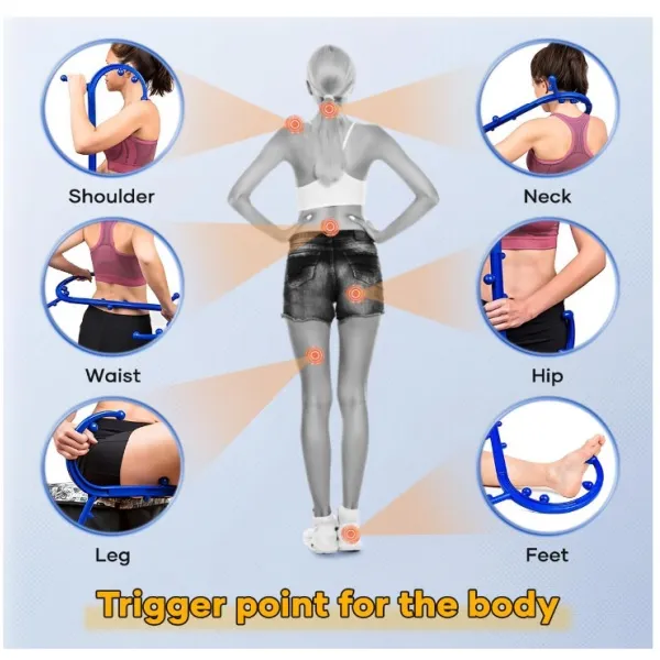 Caña de masaje en forma de S para el cuello y el cuerpo, herramienta de liberación muscular