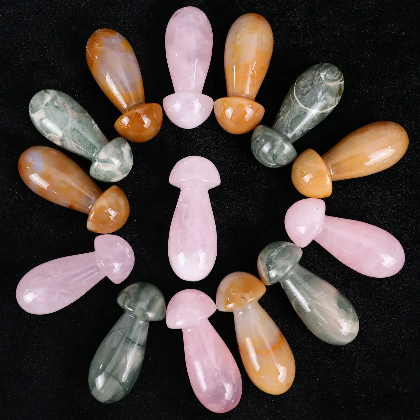 Gua sha en forma de hongo de cristal