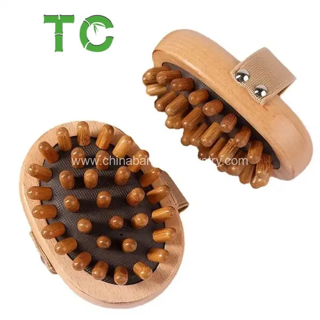 Cepillo de masaje de mano de madera para el cuerpo, cepillo anti-celulitis, masajista con cojín de aire