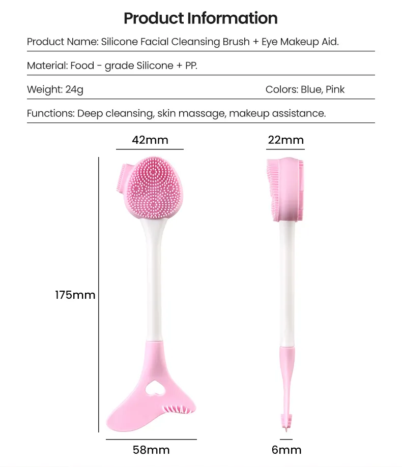 Herramienta de maquillaje para ojos, ayuda para el delineador de ojos y máscara de pestañas de silicona para masaje facial multifuncional