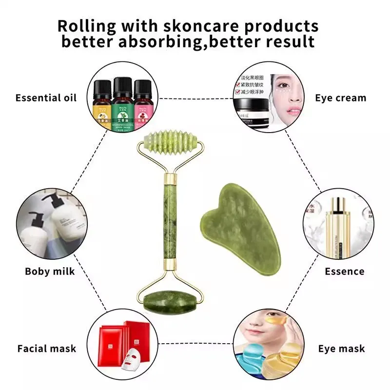 Set de masaje Gua Sha y rodillo
