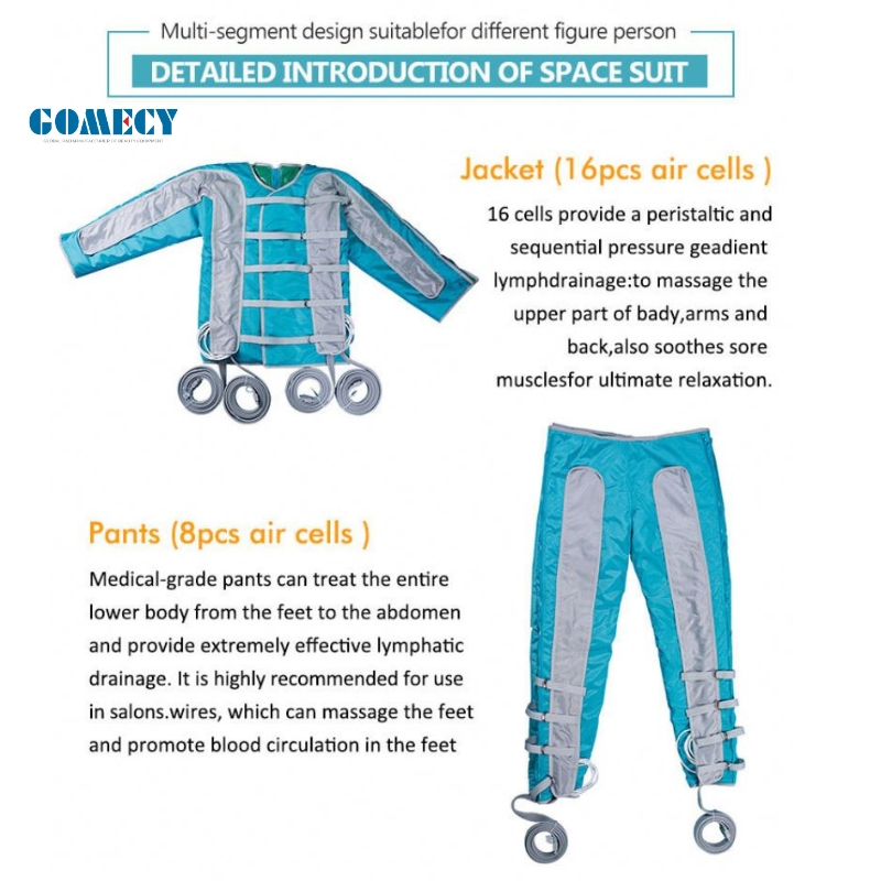 Traje desechable de presoterapia para todo el cuerpo con carro estético - Logra un drenaje linfático completo equipo médico