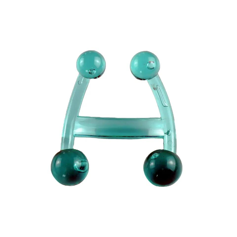 Herramienta de Masaje Manual para la Espalda con Forma de H de Plástico 4-Ball Perillas Cervicales de la Columna Vertebral Meridiana Acupresión