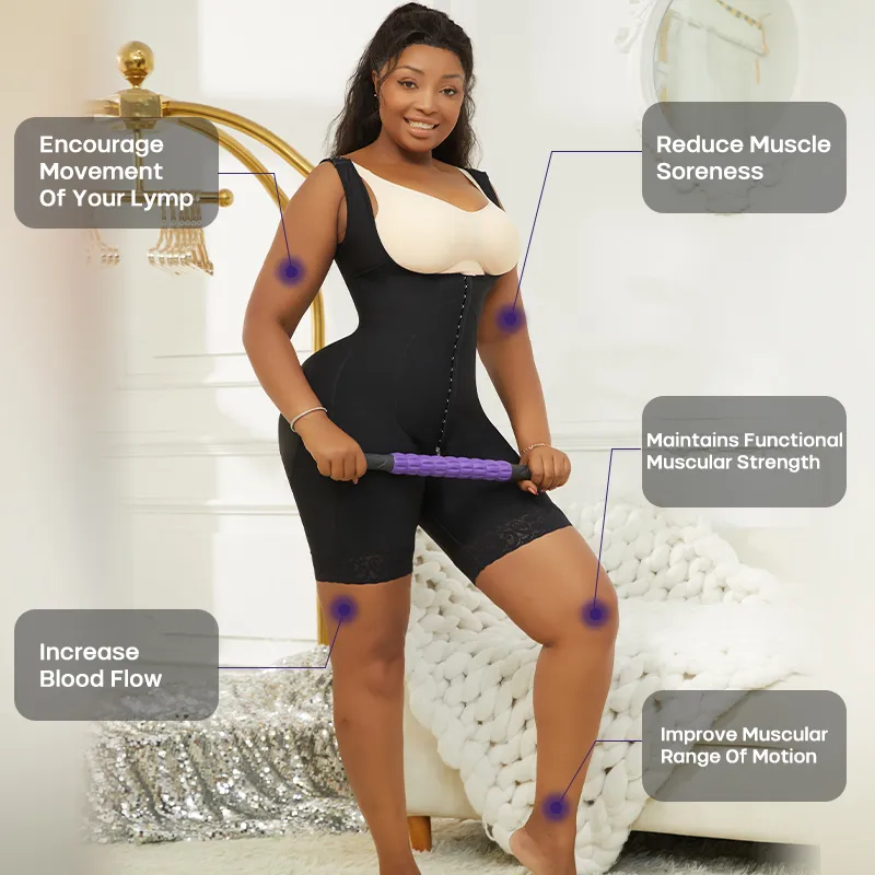 Faja de liposucción ajustable personalizada para masaje profundo de tejido celular, herramienta de rodillo de masaje para recuperación de lipo 360