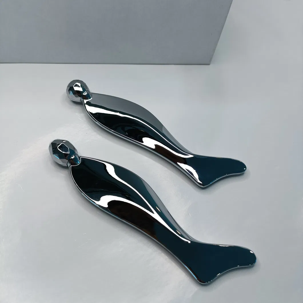 Herramienta de Gua Sha de Acero Inoxidable Premium para Masaje Facial Diseño de Sirena Plateada Herramienta de Rasurado Facial para Piel Radiante