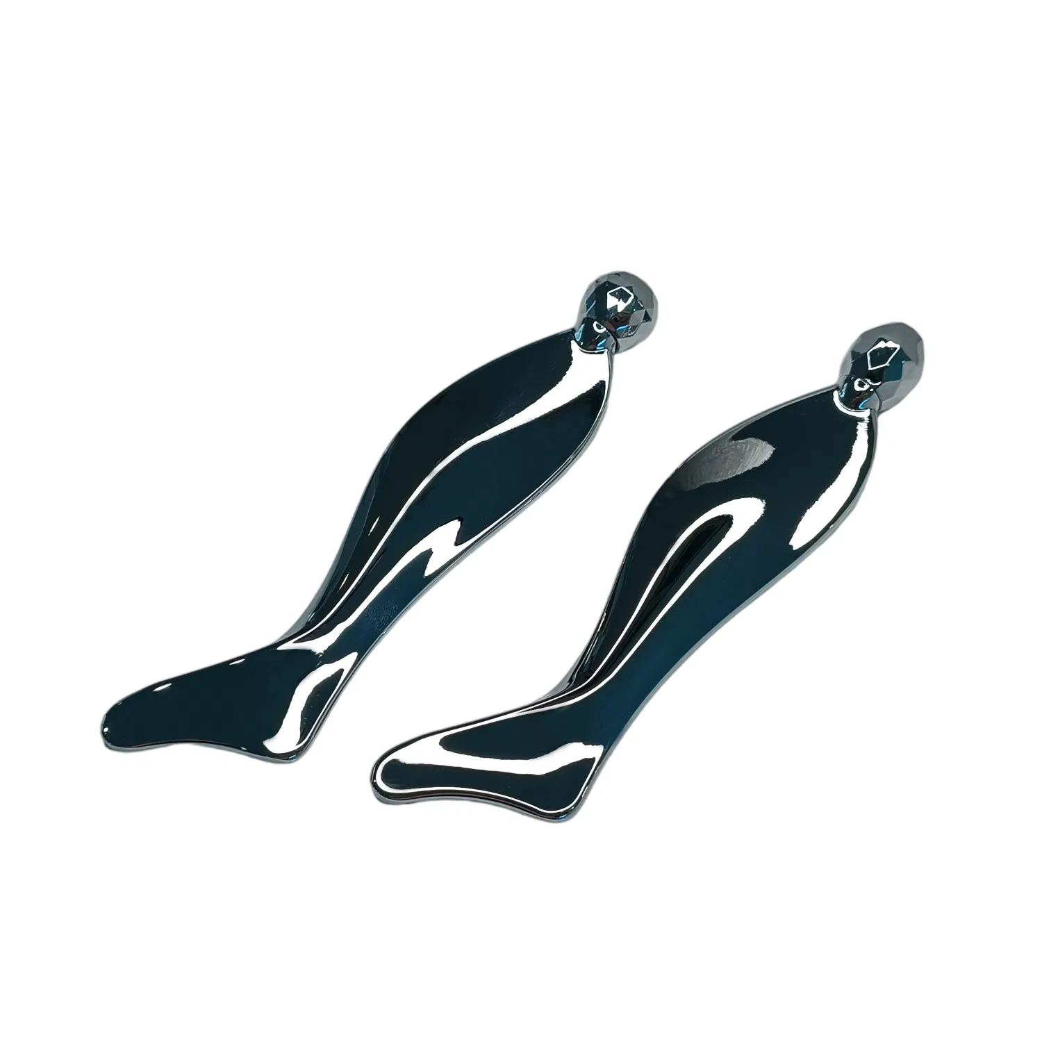 Herramienta de Gua Sha de Acero Inoxidable Premium para Masaje Facial Diseño de Sirena Plateada Herramienta de Rasurado Facial para Piel Radiante