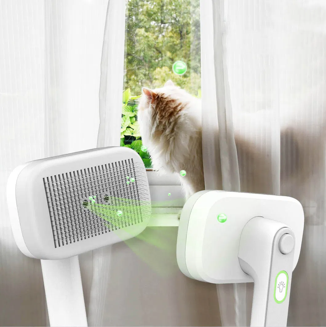 Cepillo de aseo autolimpiante para mascotas con ion negativo para perros y gatos