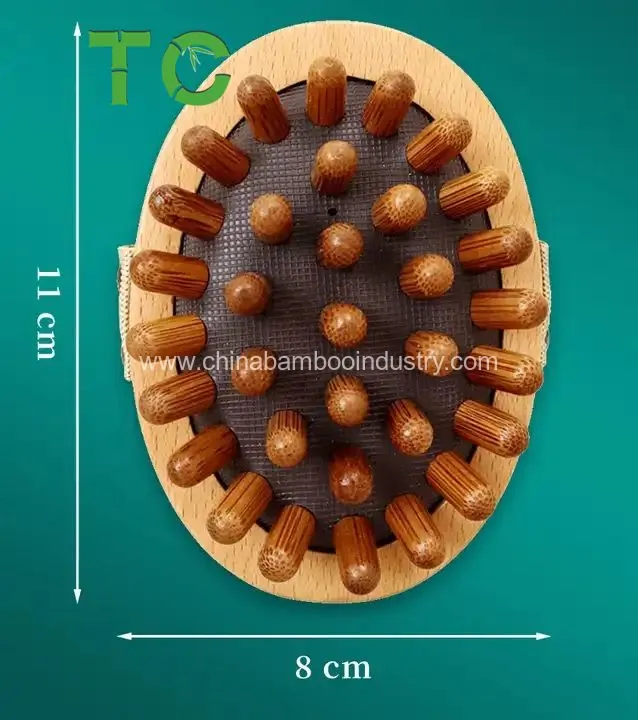 Cepillo de masaje de mano de madera para el cuerpo, cepillo anti-celulitis, masajista con cojín de aire