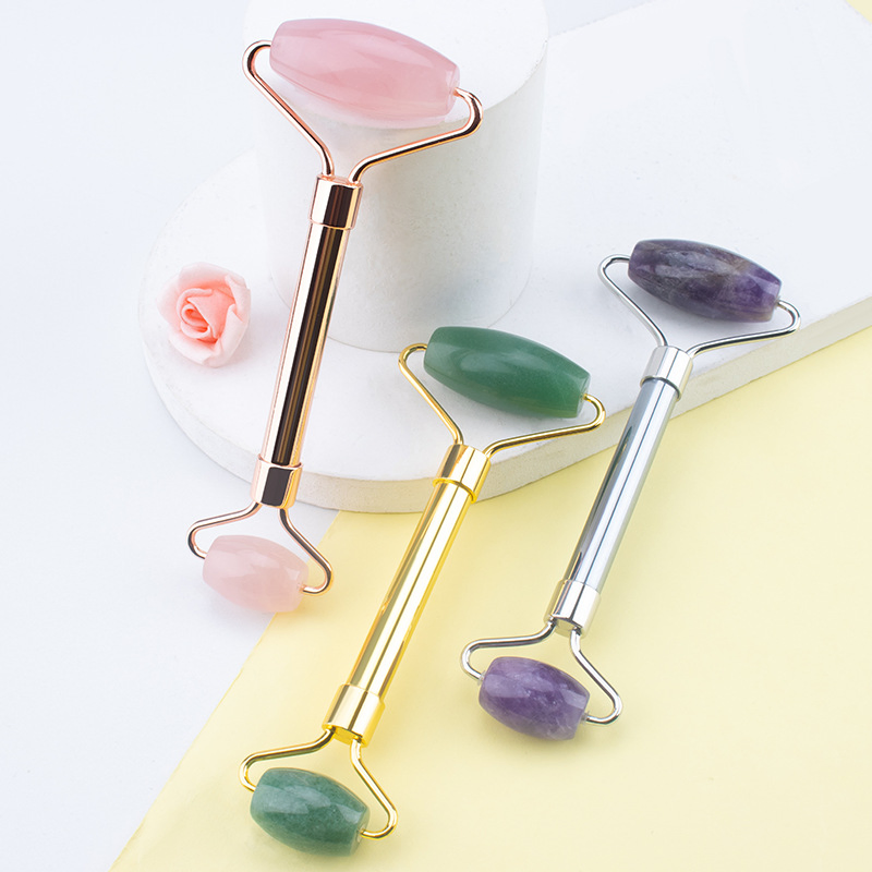 Herramienta de masaje facial de jade de doble cabeza de alta calidad para relajar los músculos