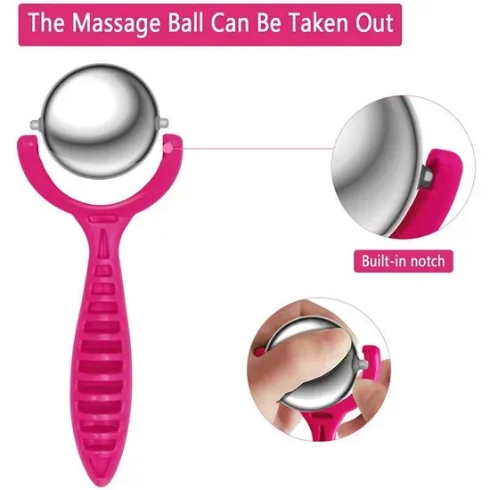 Rodillo de Masaje Manual de Acero Inoxidable Herramienta de Belleza Corporal Caliente Fría Sg004_5