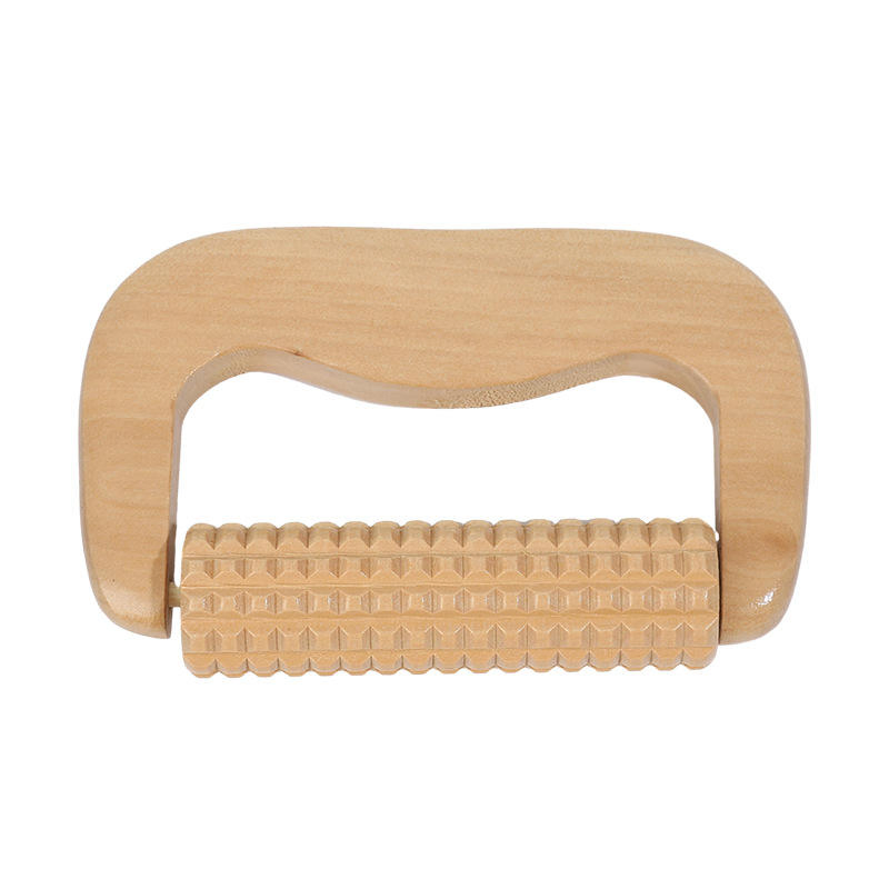 Masajeador de mano portátil de madera de haya personalizado al por mayor para la cara y el cuerpo mini