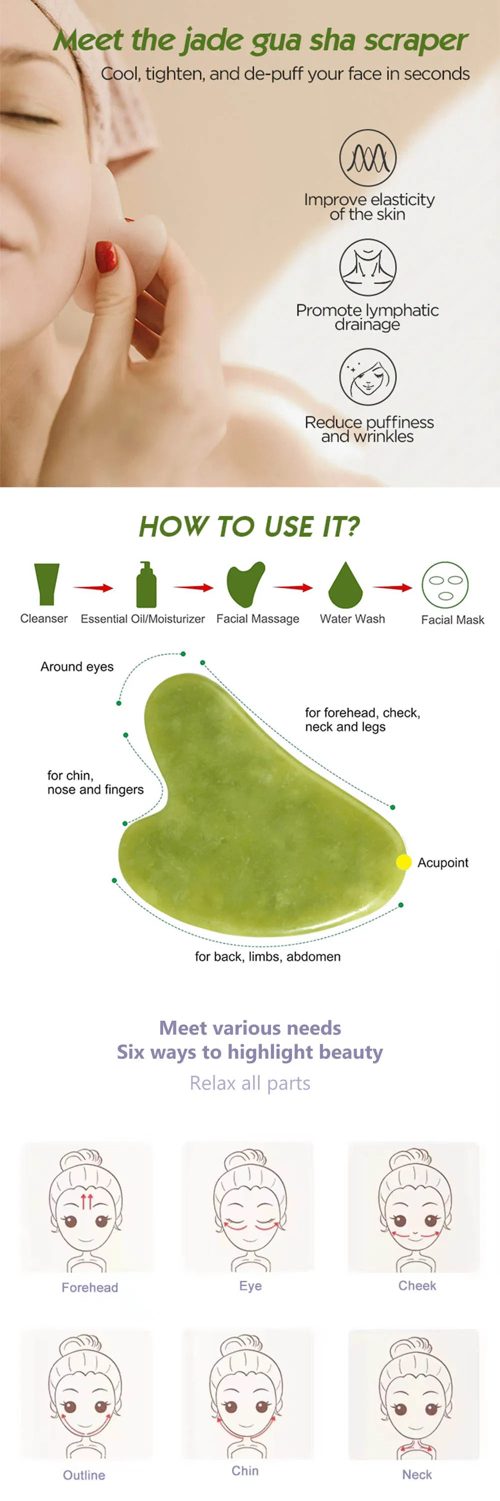 Herramienta de masaje de hielo Gua Sha para músculos