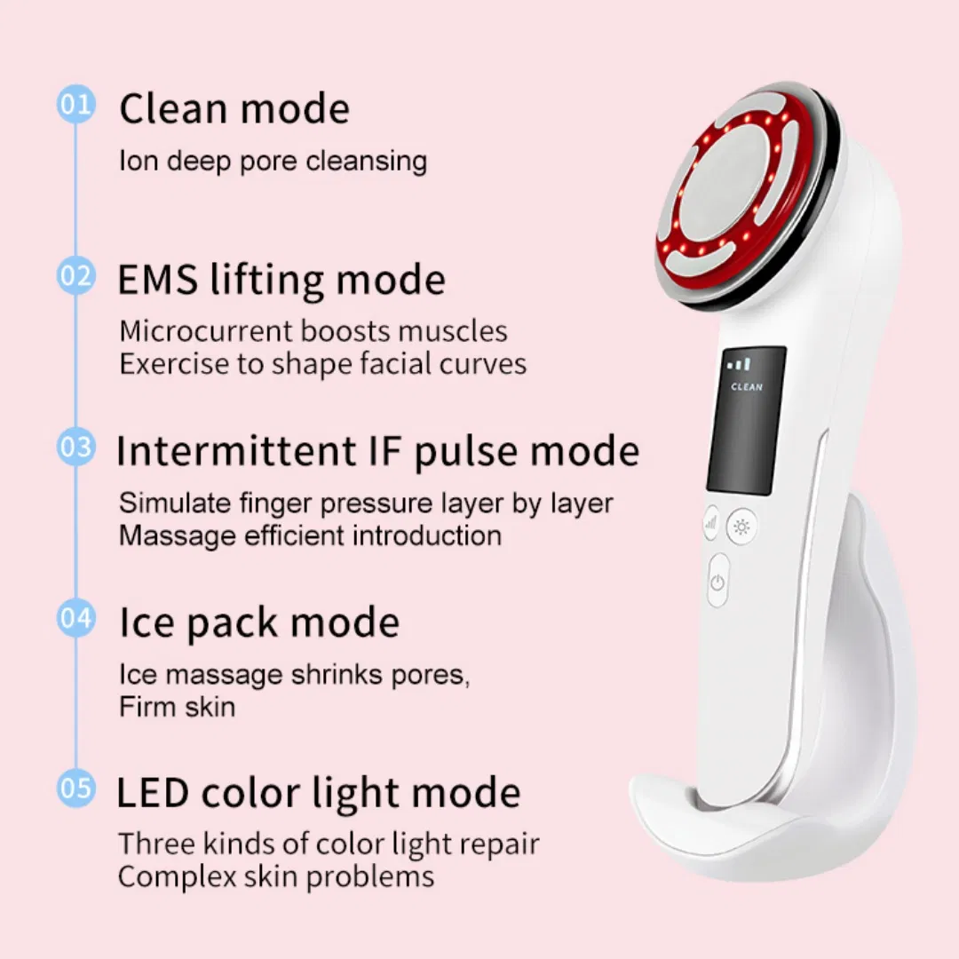 7 en 1 Cepillo de limpieza facial Masajeador Limpiador de piel Cepillo exfoliante facial
