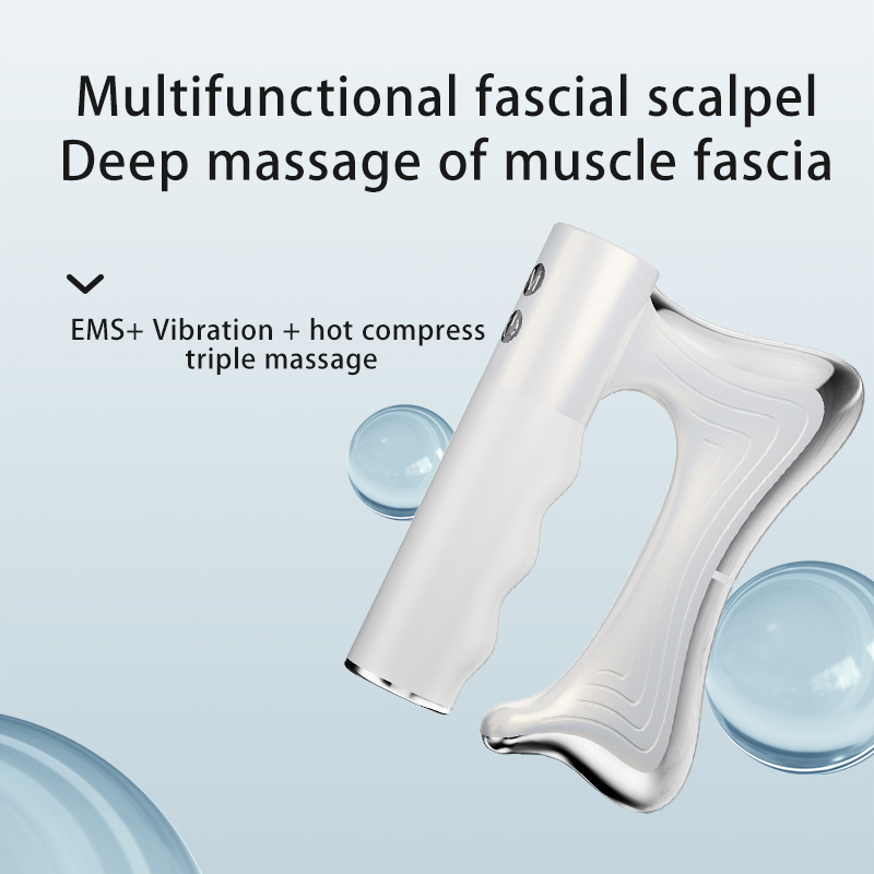 Nueva Tendencia Masajeador Eléctrico de Gua Sha de Microcorriente Caliente de Mano con Cuchilla de Fascia