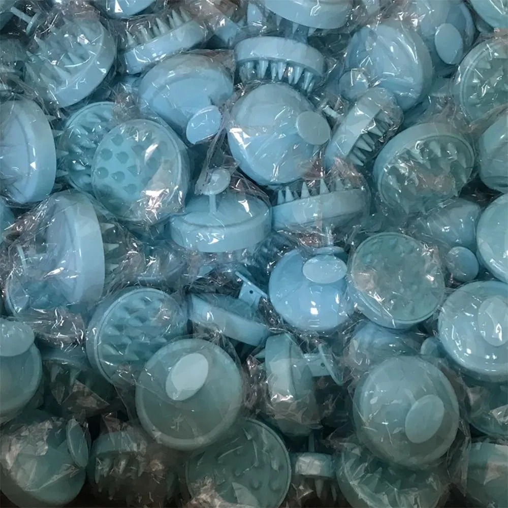 Cepillo de masaje para niños con logo personalizado, cepillo de silicona para el cuero cabelludo, cepillo para desenredar el cabello de mujeres, cepillo para baño de mascotas