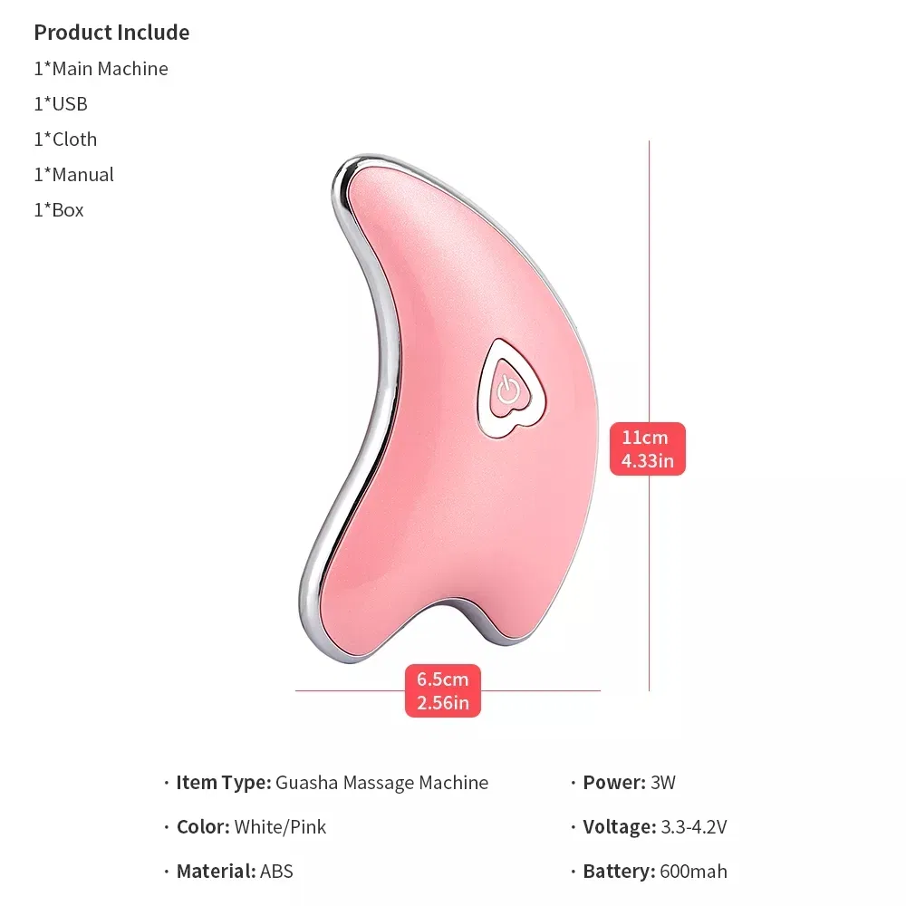 Mini Masajeador Eléctrico Herramienta de Masaje Facial de Acero Inoxidable Terapia de Gua Sha Herramientas Guasha