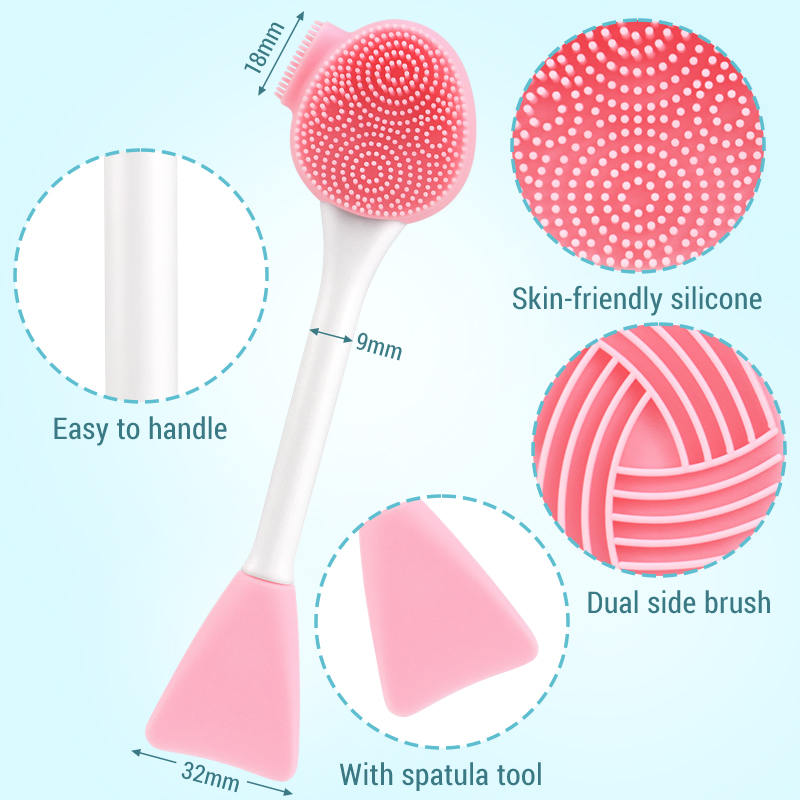 Multi Función 4 en 1 Aplicador Máscara Cómoda Suave Silicona Cara Cuero Cabelludo Exfoliador Masaje Limpieza Facial Profunda Brocha de Maquillaje