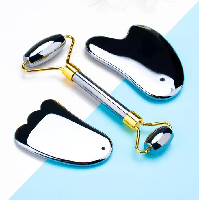 Producto de belleza OEM Gua Sha de acero inoxidable herramienta de masaje facial en forma de corazón Gua Sha de metal Gua Sha de acero inoxidable