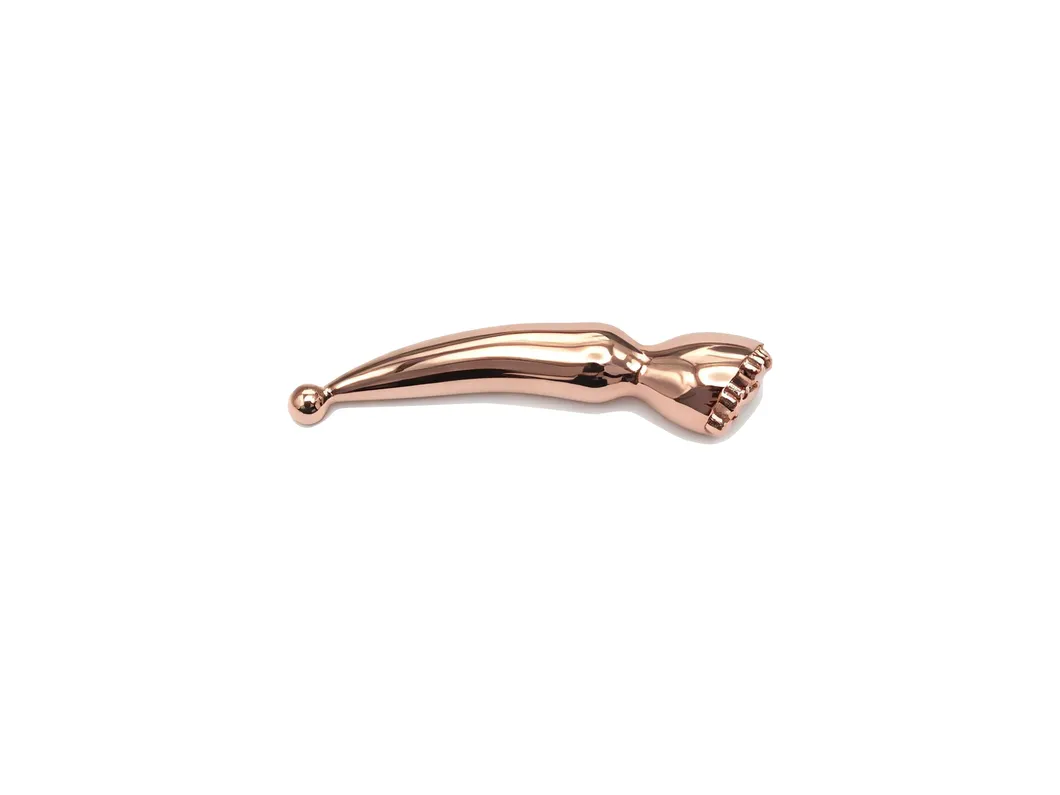 Nueva forma de cabezal de ducha de aleación de zinc, herramienta de masaje facial Gua Sha de metal en color plata y oro rosa, bolígrafo de acupuntura para el rostro