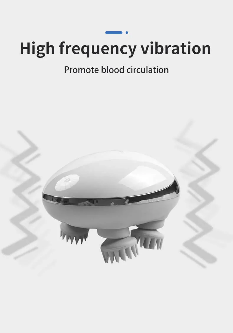 Nuevo Masajeador de Cabeza Eléctrico Impermeable de Silicona Herramienta Inteligente para Masaje del Cuero Cabelludo