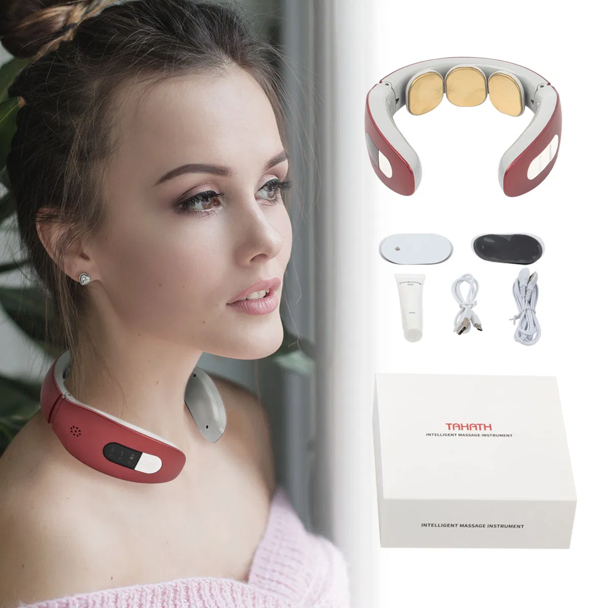 Masajeador eléctrico inteligente para cuello y hombros, terapia magnética de baja frecuencia, herramienta de alivio del dolor, cuidado de la salud y relajación