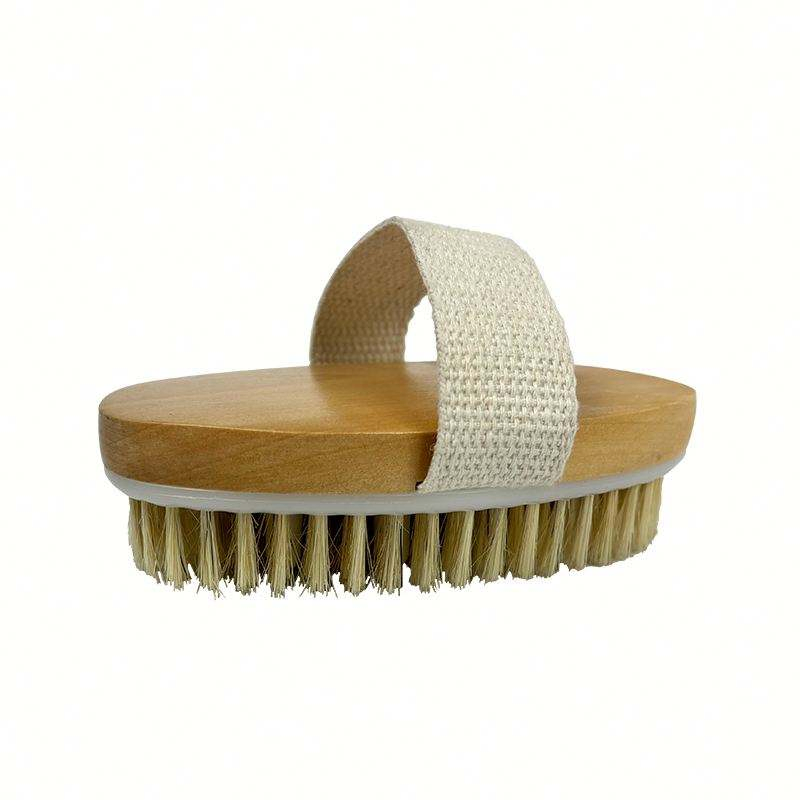 Cepillo de Cerdas de Jabalí Ecológico para el Cuerpo con Masaje, Exfoliante para Piel Seca, Cepillo de SPA
